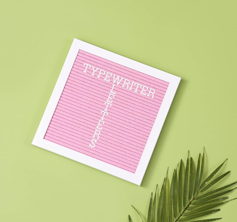 G GAMIT Letter Board Sign White Frame 10x10 - Felt Letter Board Baby Announcement Board with Typewriter Letters, White Letter Board Sign Board&Message Board with Stand and Canvas Bag. - Image 3